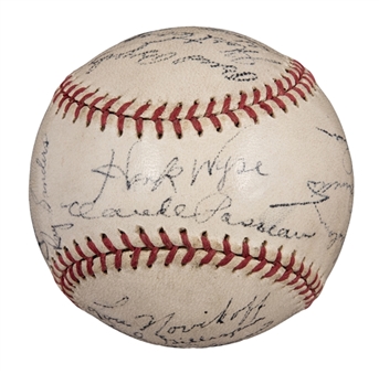 Early 1940s St. Louis Cardinals & Chicago Cubs Multi Signed Baseball With 21 Signatures (JSA)